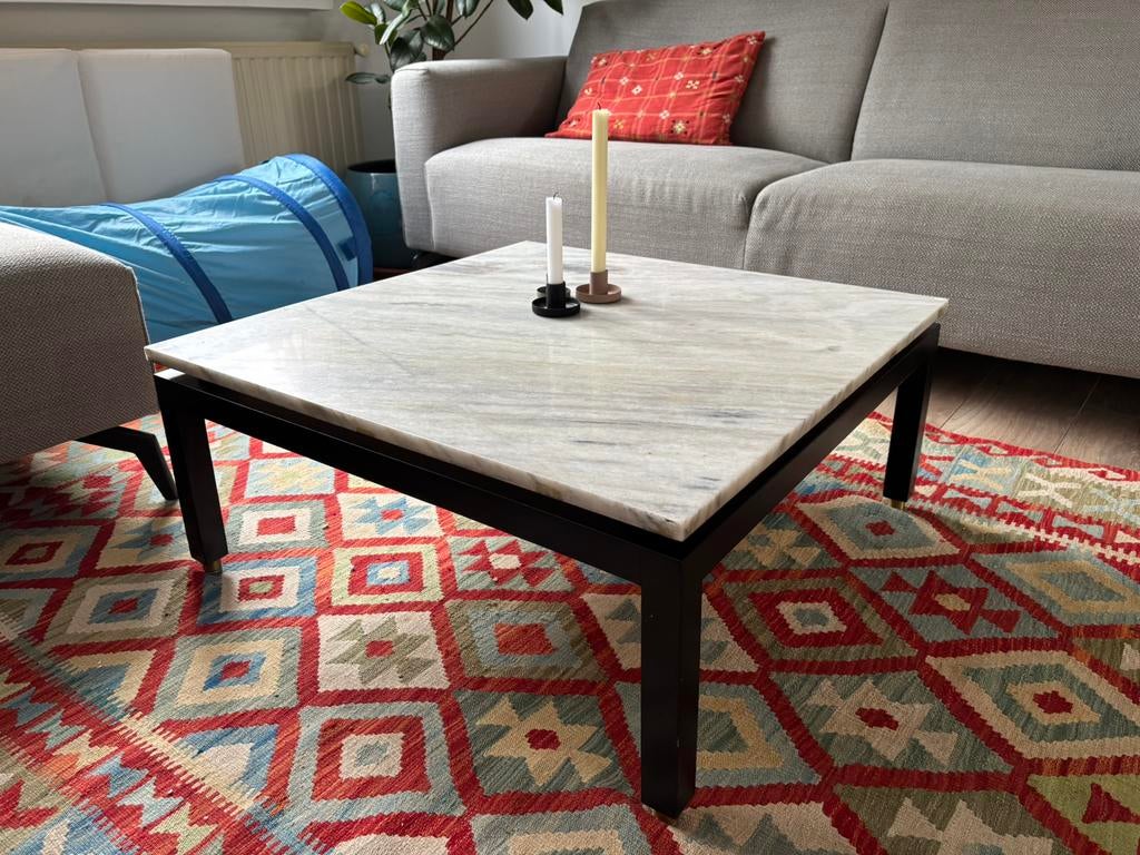 Marmeren salontafel - vierhoekig, Ophalen, Overige materialen, Gebruikt, 50 tot 100 cm