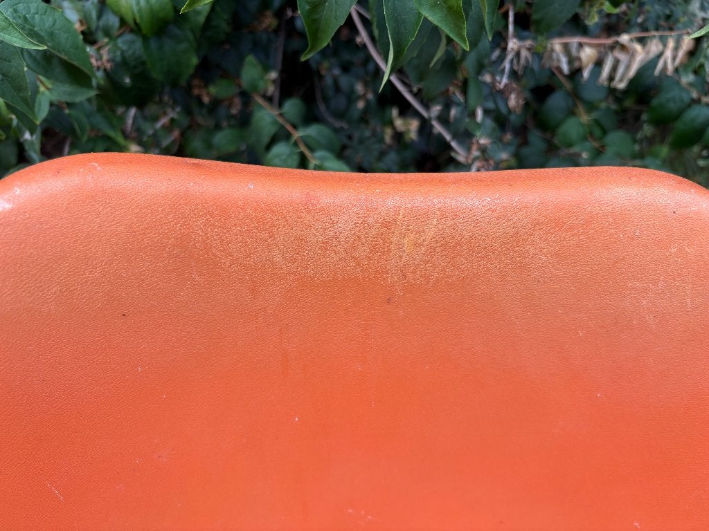 4 chaises vintage orange, Maison & Meubles, Autres couleurs, Synthétique, Enlèvement, Utilisé