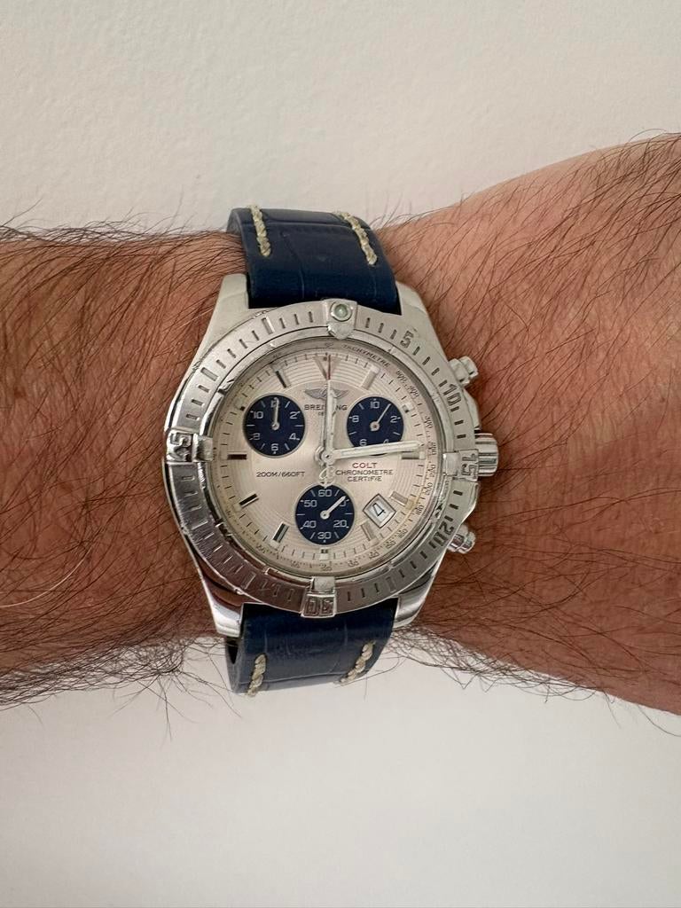 Breitling Colt Chronograph, Handtassen en Accessoires, Horloges | Heren, Ophalen, Staal, Breitling, Polshorloge