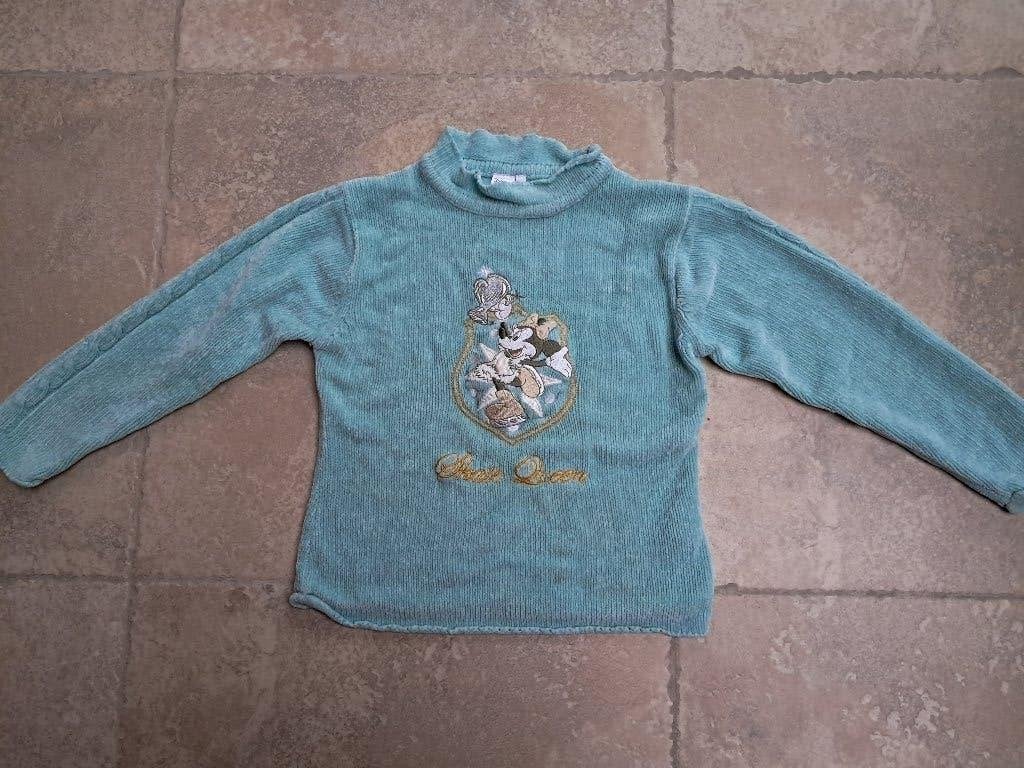 Zachte velvet trui Disney mt 122, Kinderen en Baby's, Gebruikt, Meisje, Trui of Vest, H&M