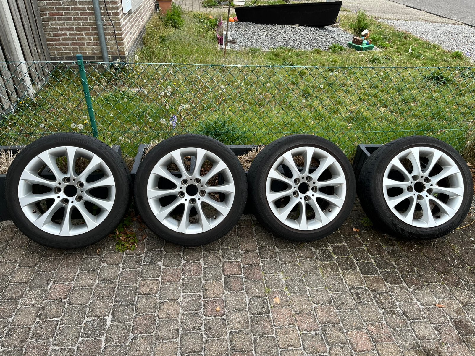Aluminium BMW velgen met zomerbanden, Ophalen, Gebruikt, Velg(en), 17 inch
