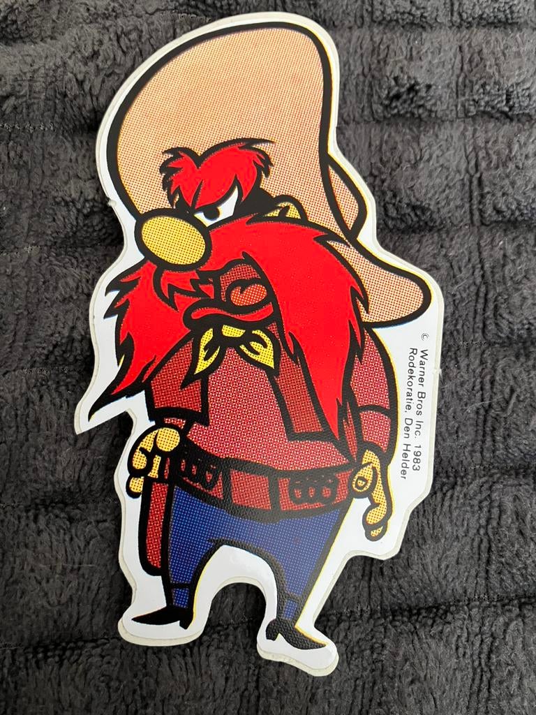 Vintage 1983 sticker Yosemite Sam looney tunes warner bros, Ophalen of Verzenden, Looney Tunes, Nieuw