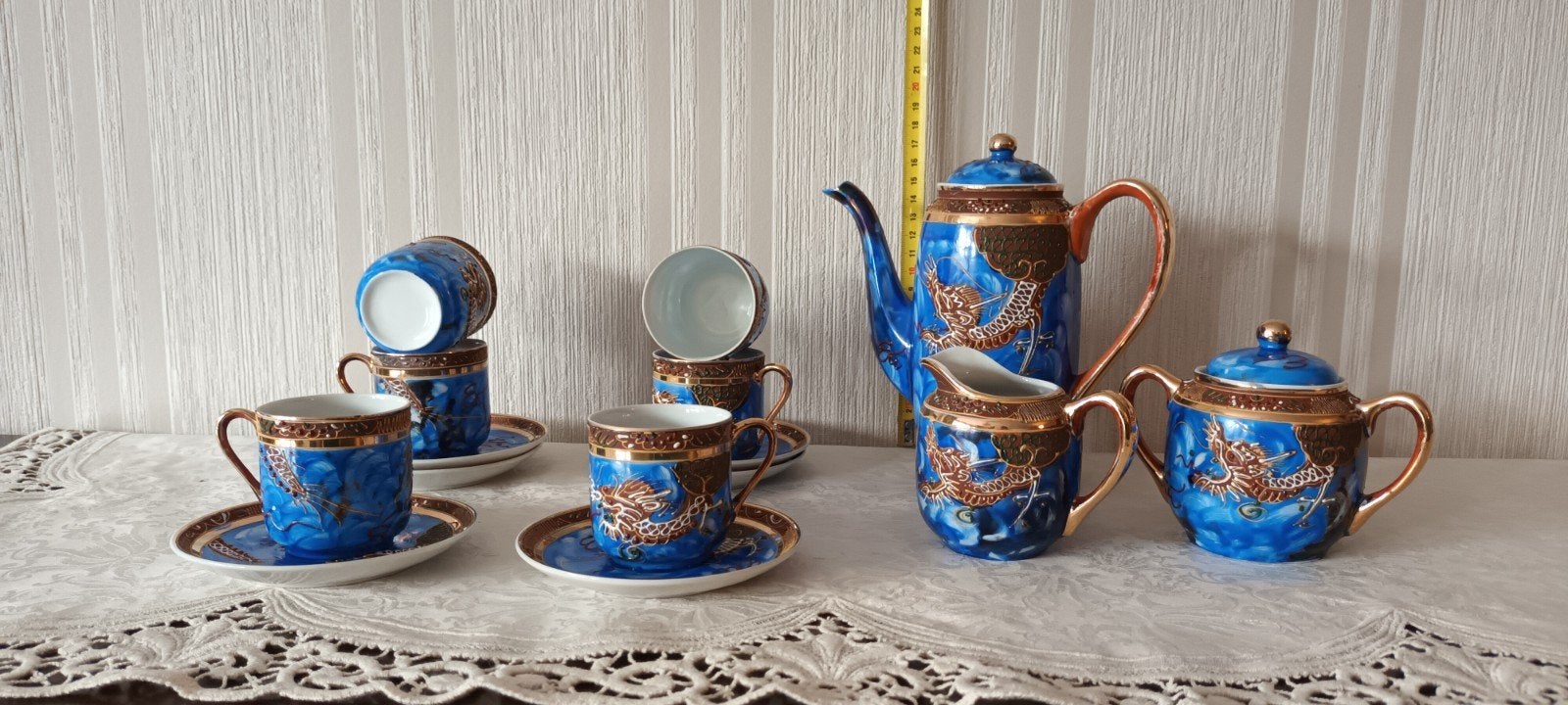 Japans Dragonware koffie- of theeservies, Antiek en Kunst, Ophalen of Verzenden