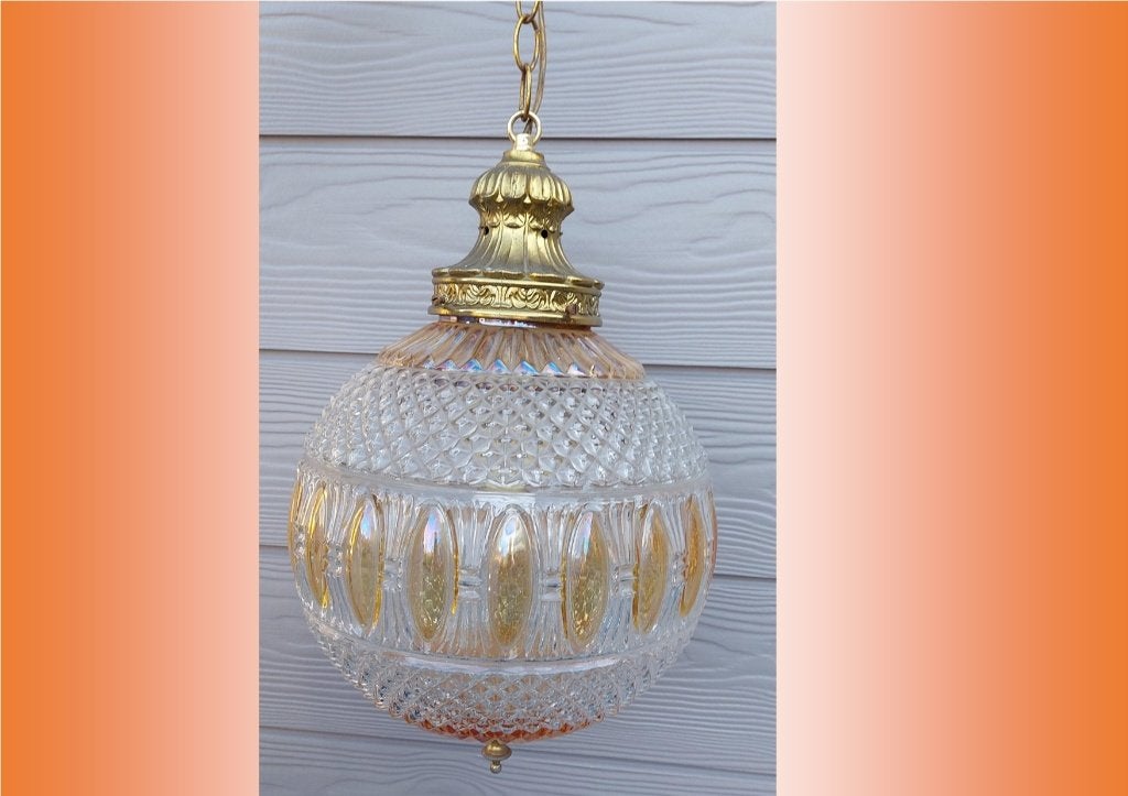 Art déco /rétro /Hotel Chic : lampe suspendue sphérique, Enlèvement