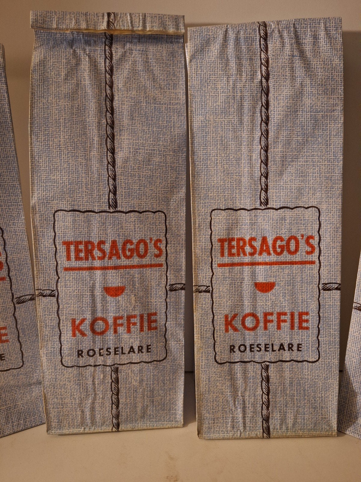 5x oude koffieverpakking Tersago's koffie Roeselare, Ophalen of Verzenden