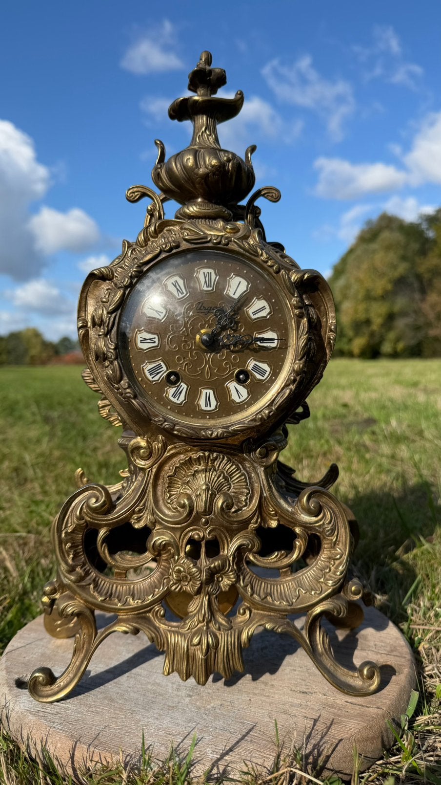 Horloge de cheminée décorative en bronze - Urgos, Antiquités & Art, Enlèvement