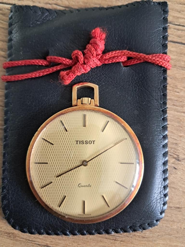 Vergulde Tissot, Handtassen en Accessoires, Horloges | Antiek, Overige materialen, Zakhorloge, Tissot, Verguld