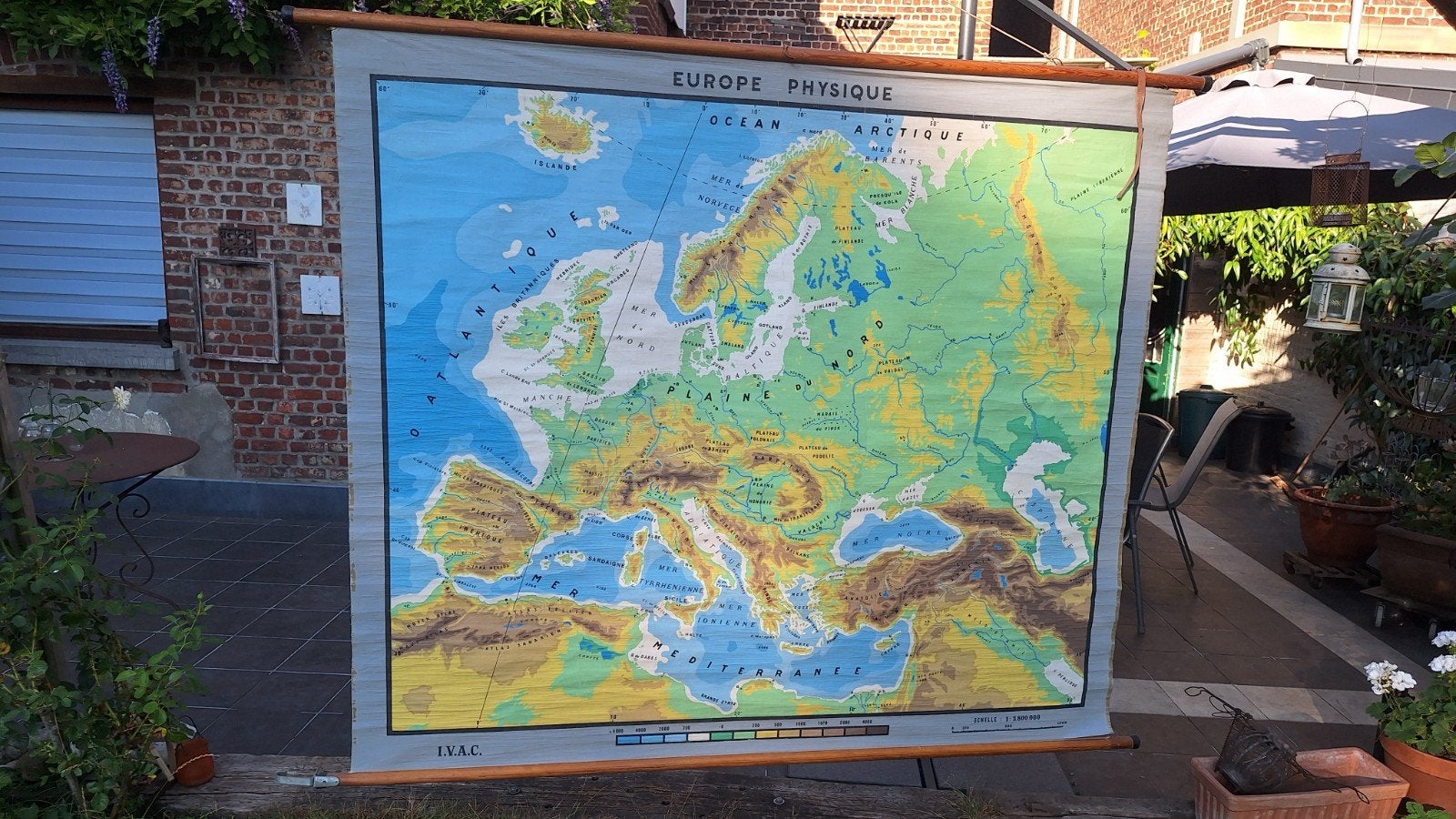 Ancienne carte de géographie. Europe physique, Géographie