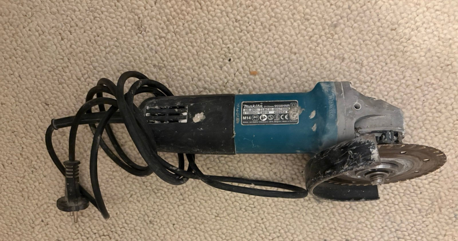 Haakse slijper | Makita D125 met extra schijf., Ophalen, Gebruikt, 700 tot 1000 watt, Haakse handslijpmachine