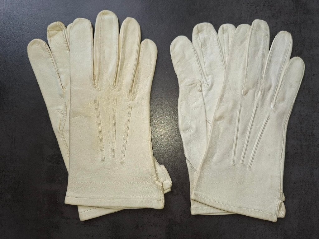 gant en cuir bleu marine blanc crème, Enlèvement ou Envoi, Marine