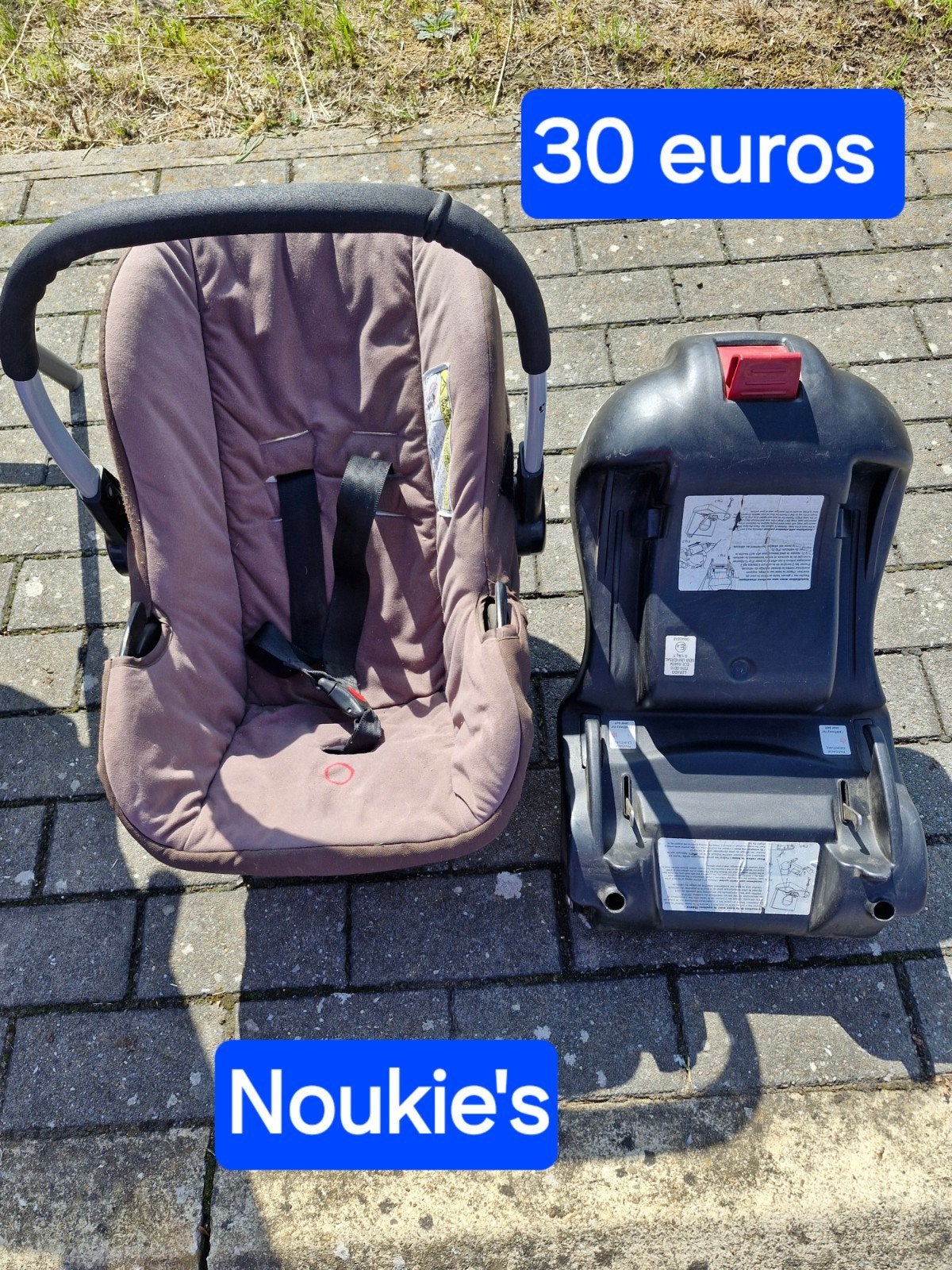 Maxi cosy brown met isofix-basis om er een autostoeltje van, Ophalen