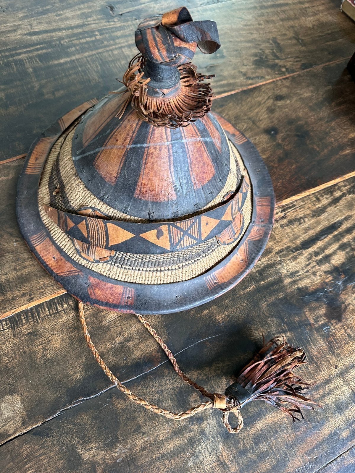 Chapeau en bois en herbe du désert, peuple Peul, Mali, Envoi