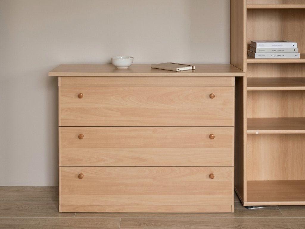 Commode avec 3 tiroirs spacieux - couleur bois clair, Maison & Meubles, 3 ou 4 tiroirs, 25 à 50 cm, Moins de 100 cm, Comme neuf