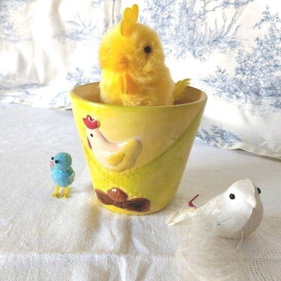 ️  Lot de décorations de Pâques poussin cache-pot poule, Divers, Enlèvement ou Envoi, Utilisé