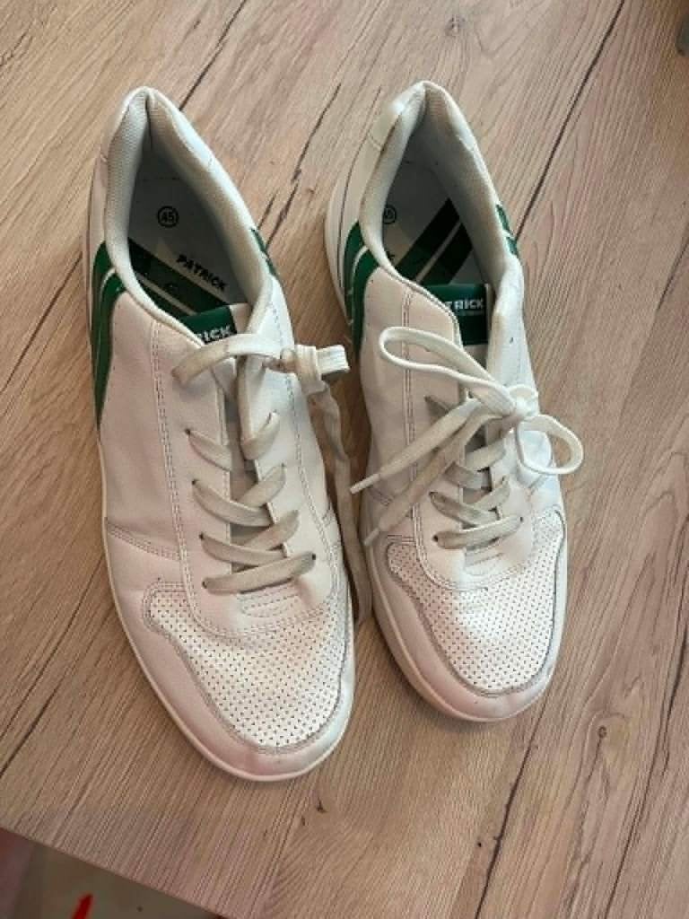 sneakers wit groen patrick 45, Vêtements | Hommes, Chaussures, Enlèvement ou Envoi, Porté, Blanc, Baskets