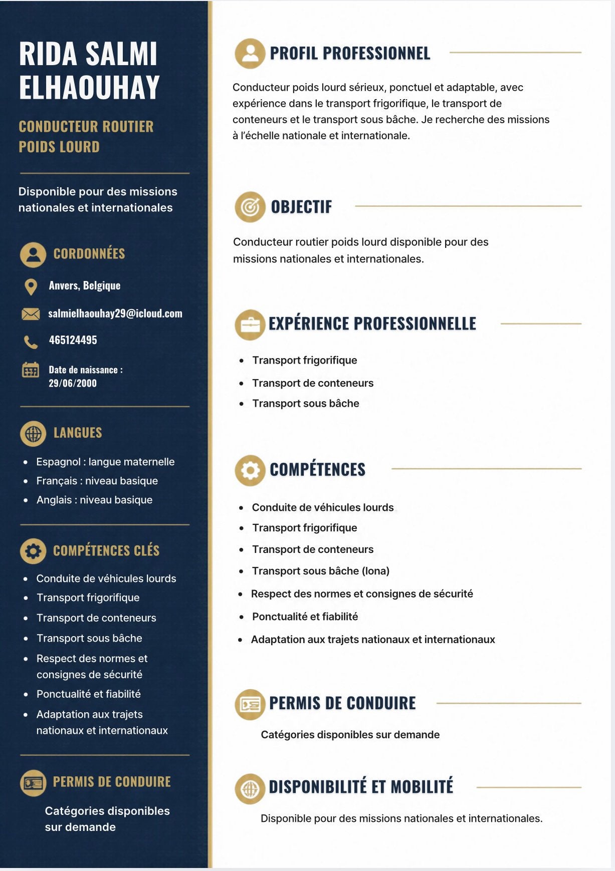 Chauffeur ce, Offres d'emploi