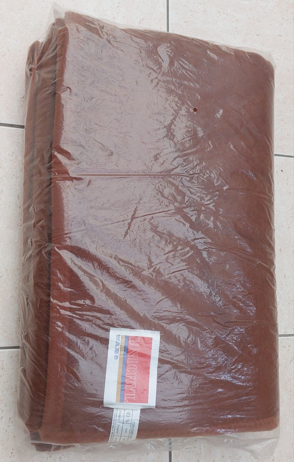 Plaid Unicryl 220240 cm - marron, Enlèvement, Neuf, Deux personnes, Brun
