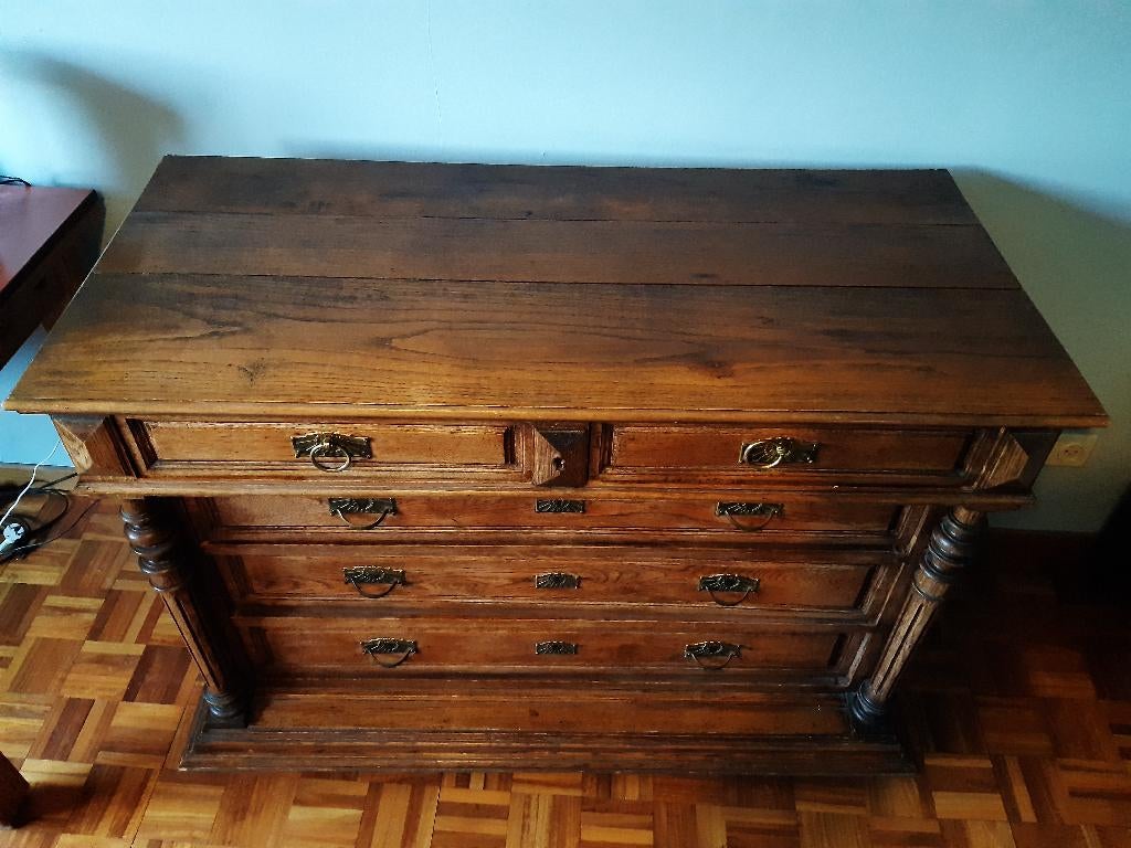 eikenhouten commode, Huis en Inrichting, Kasten | Ladekasten, Ophalen, Gebruikt, 100 tot 150 cm, 5 laden of meer