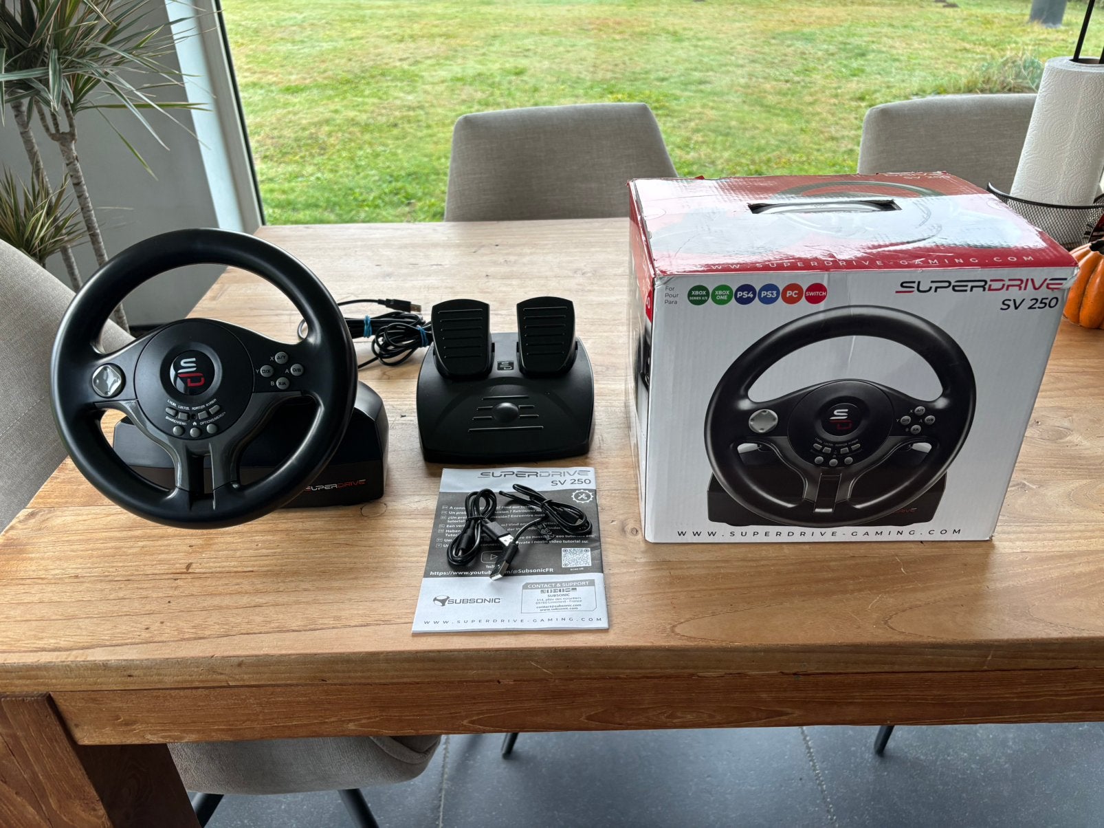 Racestuur met pedalen – Subsonic SV 250, Ophalen, Zo goed als nieuw, Controller, PlayStation 4