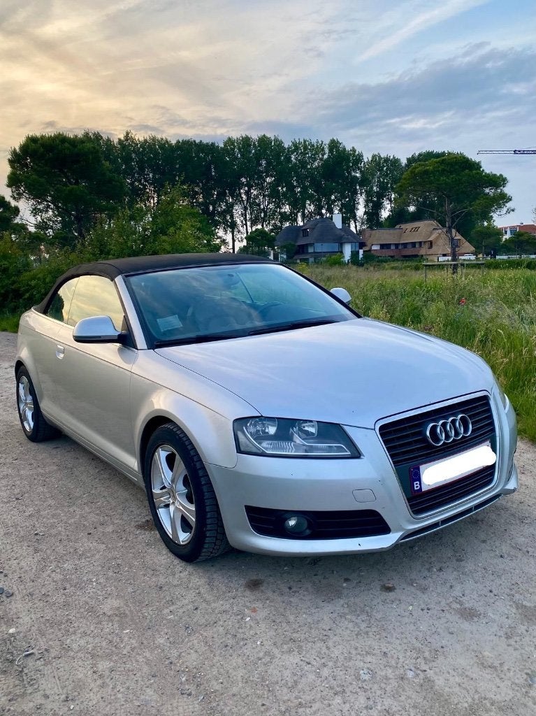 Audi A3 S-line Cabriolet TDI1.9 2008 173.570km, Auto's, 4 zetels, Zwart, Cabriolet, Leder