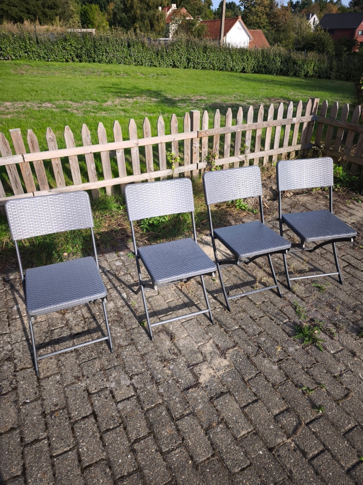 4 chaises de jardin pliantes pratiques et robustes, Enlèvement, Utilisé