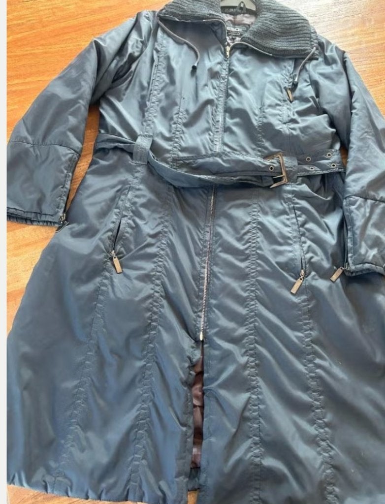 Winterjas vintage maat L, Kleding | Dames, Jassen | Winter, Ophalen of Verzenden, Gedragen, Maat 42/44 (L), Blauw