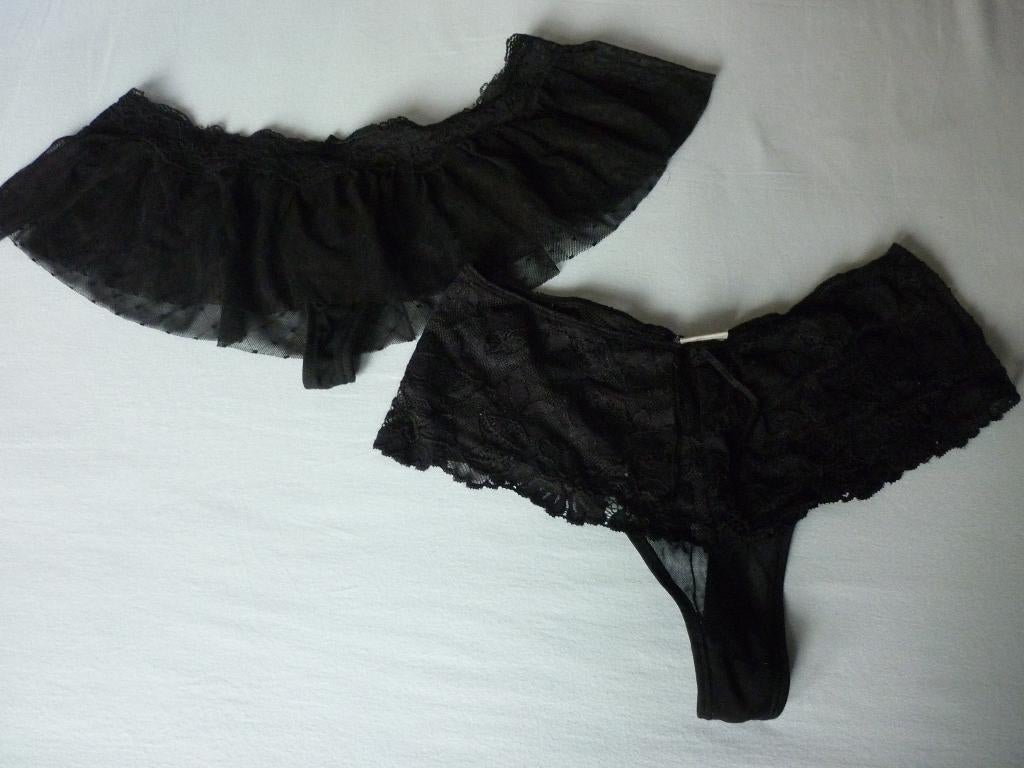 2 Strings Hunkemöller en H&M, Hunkemöller en H&M, Ophalen of Verzenden, Zwart, String