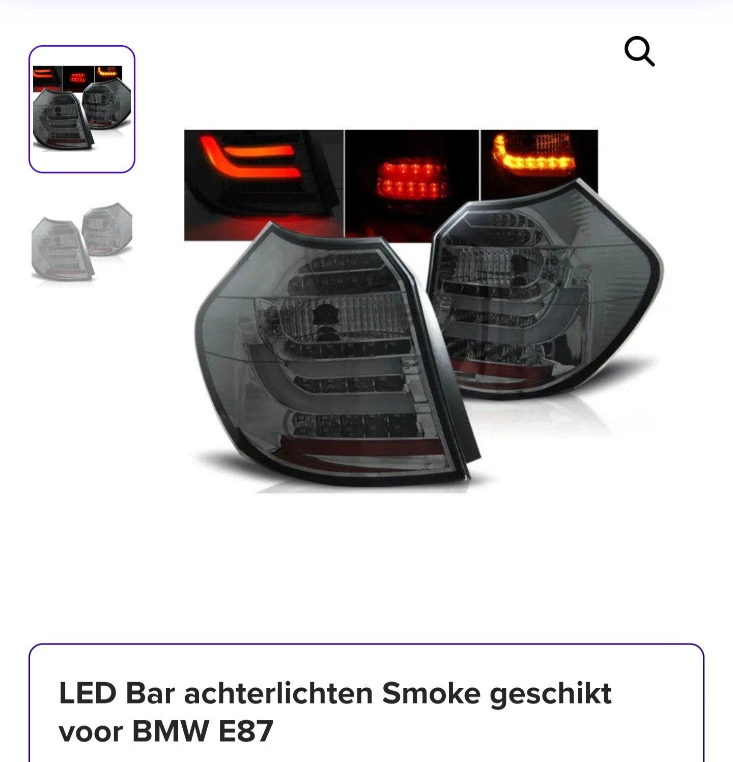 BMW E81/E87 LED Bar Achterlichten Smoke – €200, Auto's, Particulier, Te koop, 1 Reeks