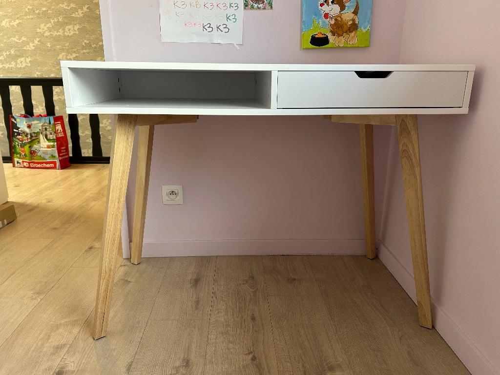Wit Bureau 100x50x77, Maison & Meubles, Bureaux, 50 cm, Comme neuf, 100 cm, Blanc