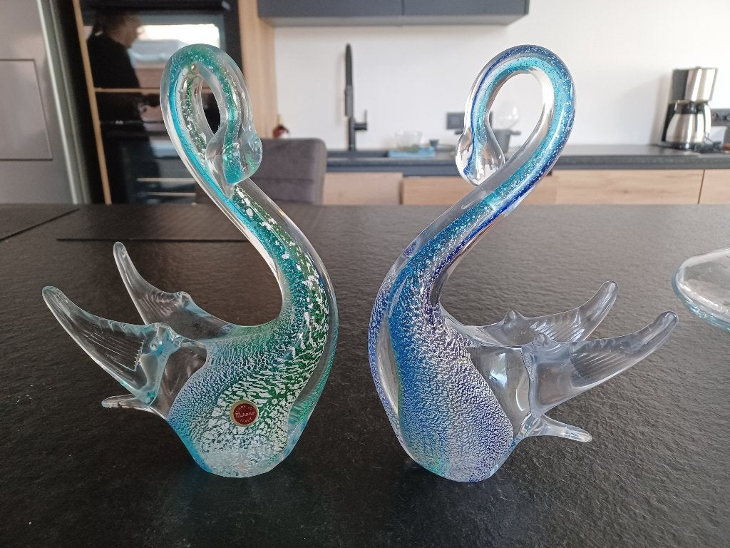 mooie glazen zwanen gemaakt in Murano Italie, Ophalen of Verzenden