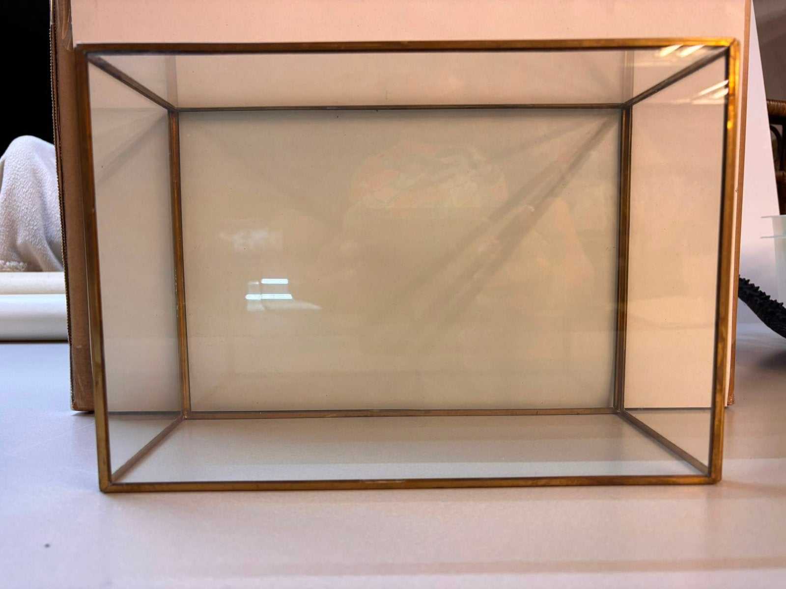 Vitrine display kastje  koper glas, Ophalen