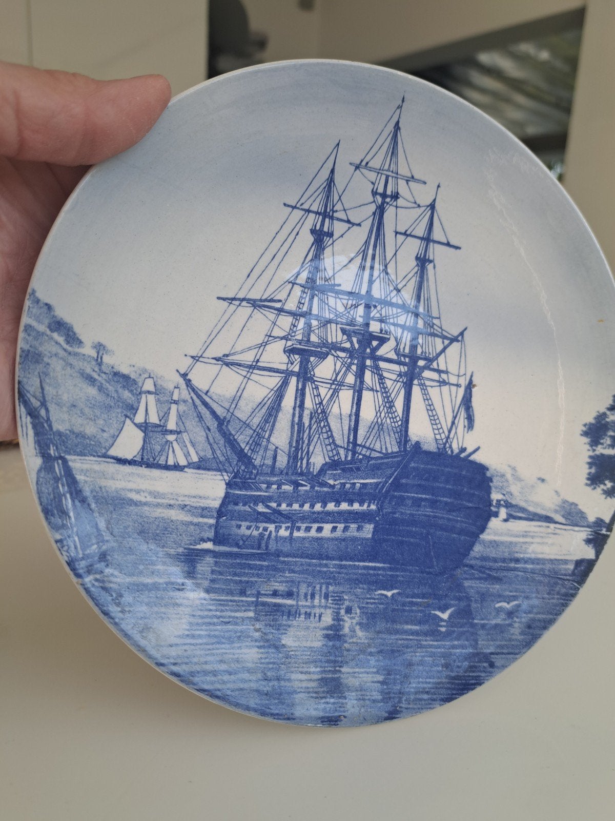 Prachtig Antiek Wandbord Villeroy & Boch – Maritiem Faience, Antiek en Kunst, Ophalen of Verzenden