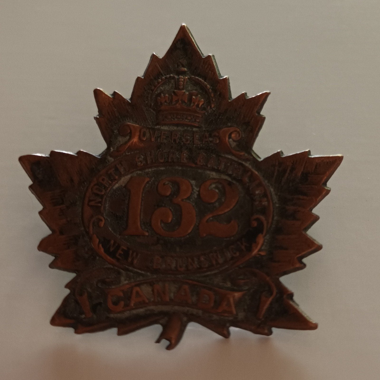 132nd Infantry Battalion "North Shore Battalion" Cap Badge, Ophalen of Verzenden