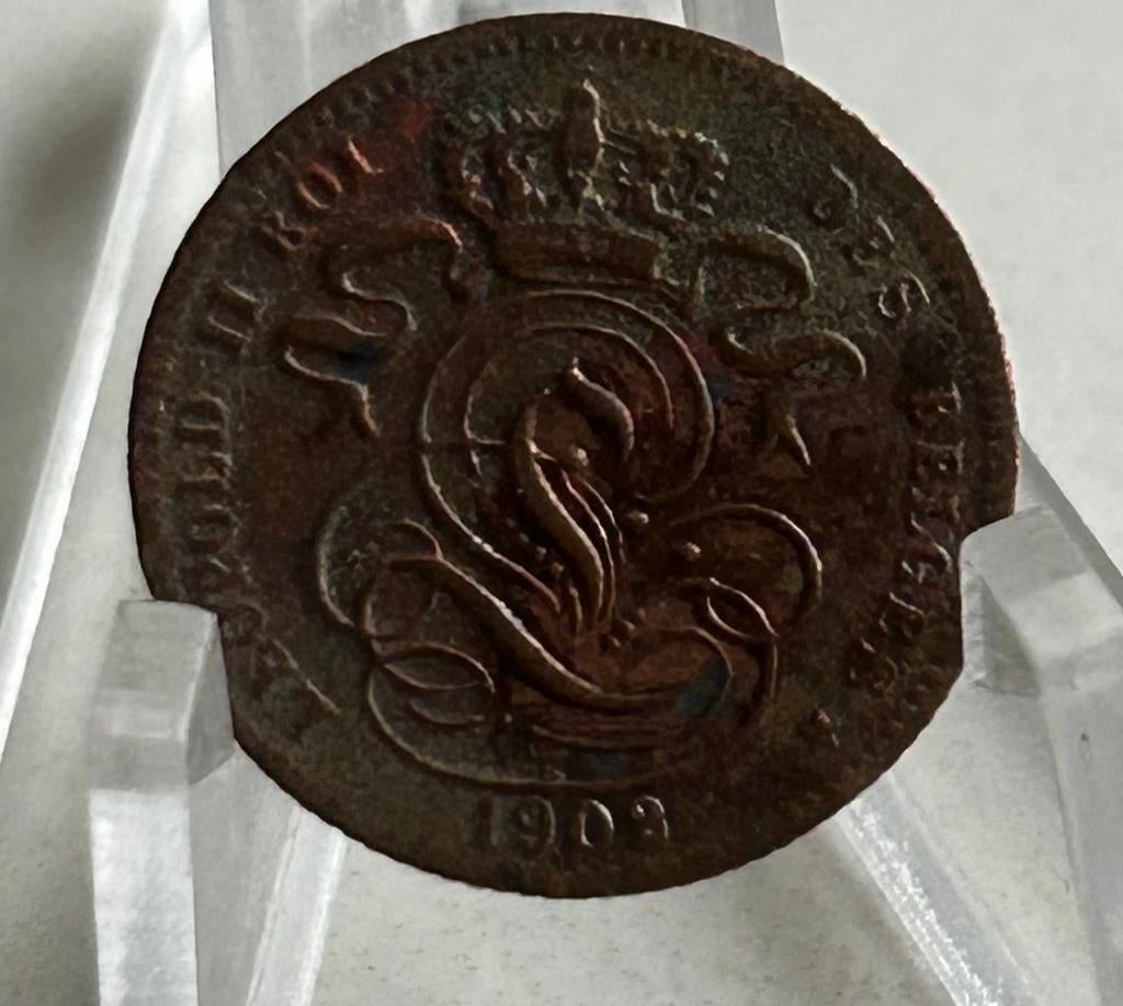 1 cent 1902 Leopold 2 français, Timbres & Monnaies, Monnaies | Belgique, Enlèvement ou Envoi