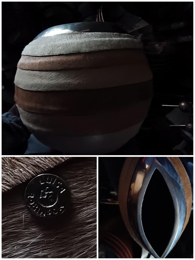 Mon 🥸 Vase LUISA ROBINSON Rare ? Sculpture ? Métal & Cuir ?, Ophalen