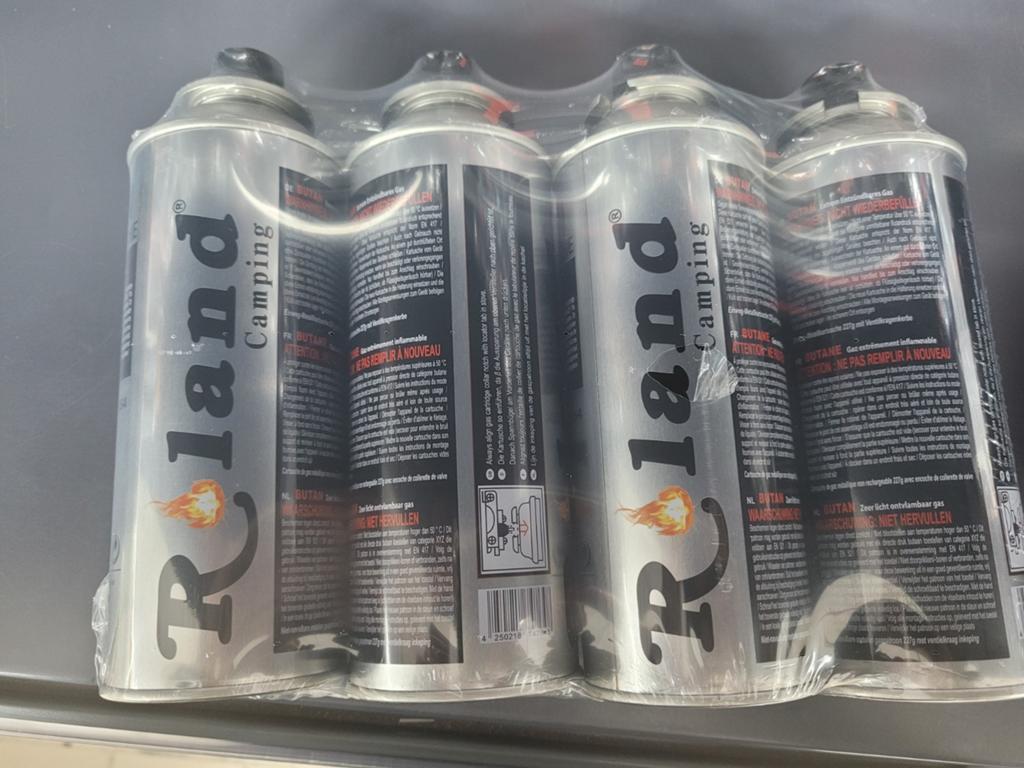 Nouveau lot de 4 cartouches de gaz butane Roland Camping., Caravanes & Camping, Enlèvement ou Envoi