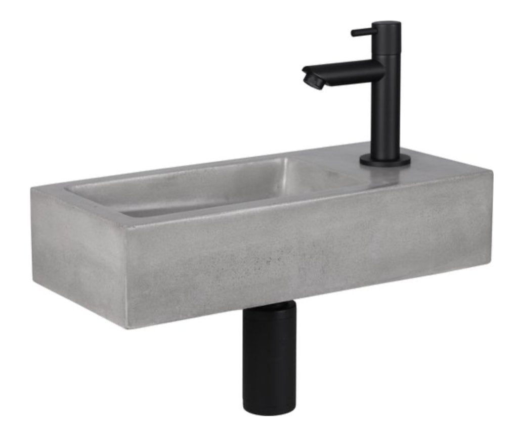 Differnz Jukon beton toilet wc wasbakje lavabo zwarte kraan, Ophalen, Nieuw, Wastafel