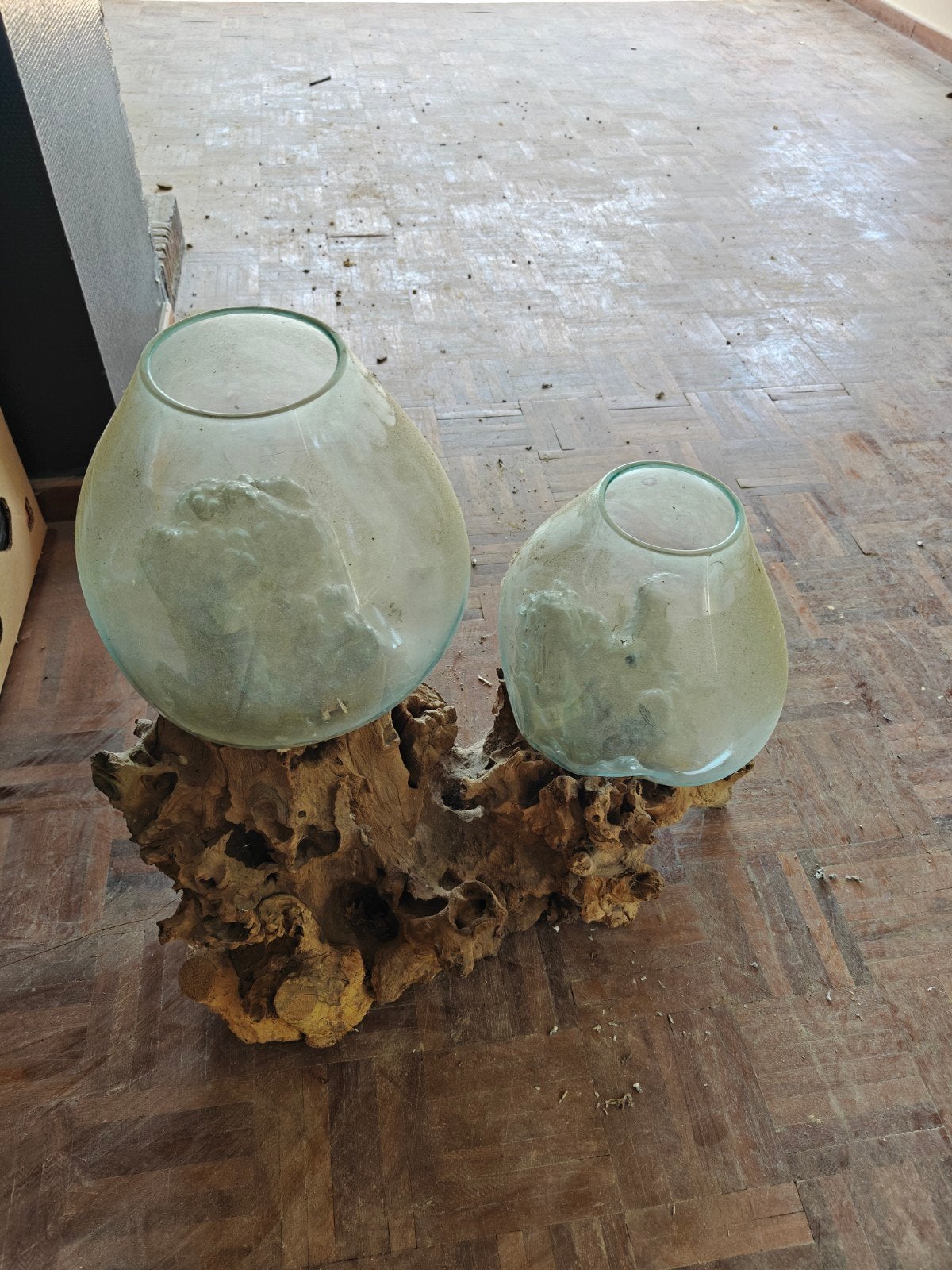 Glas op hout, Huis en Inrichting, Woonaccessoires | Stolpen, Glas, Ophalen
