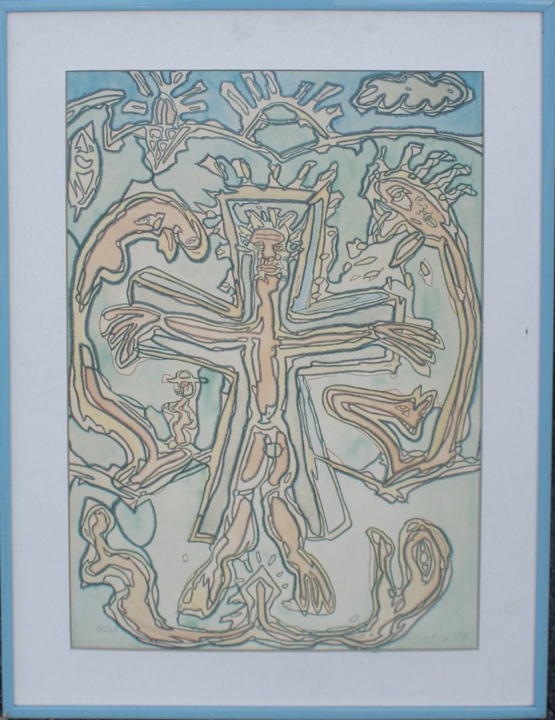 Pjeroo Roobjee (1945): Gekruisigd 115/500 (66 x 86 cm), Genummerd, Ophalen of Verzenden
