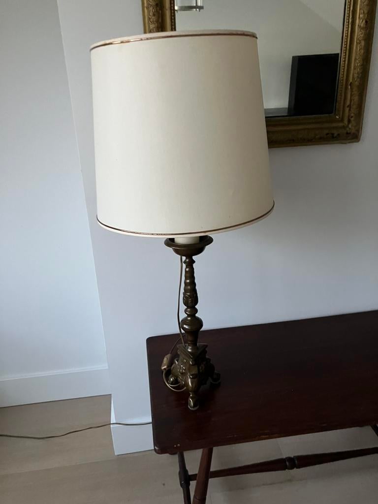 Antieke bronzen schemerlamp, Ophalen, Zo goed als nieuw