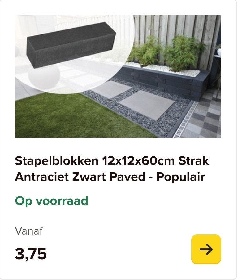 Stapelblokken voor tuin, Ophalen, Nieuw