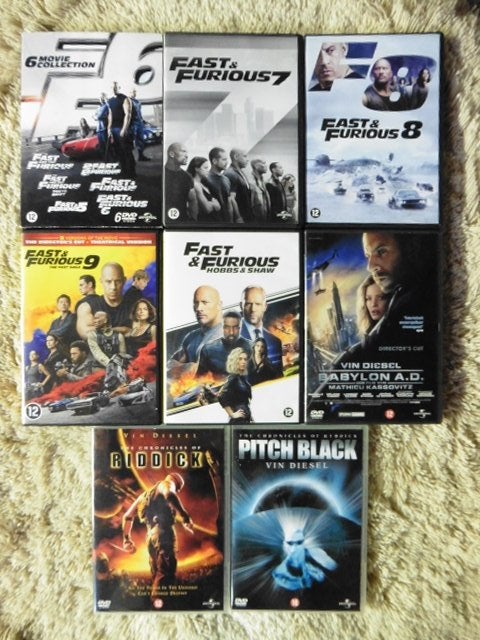 Vin Diesel Actiepakket (incl nieuw T-shirt Fast & Furious), CD & DVD, DVD | Action, Comme neuf, Action, Coffret, À partir de 16 ans
