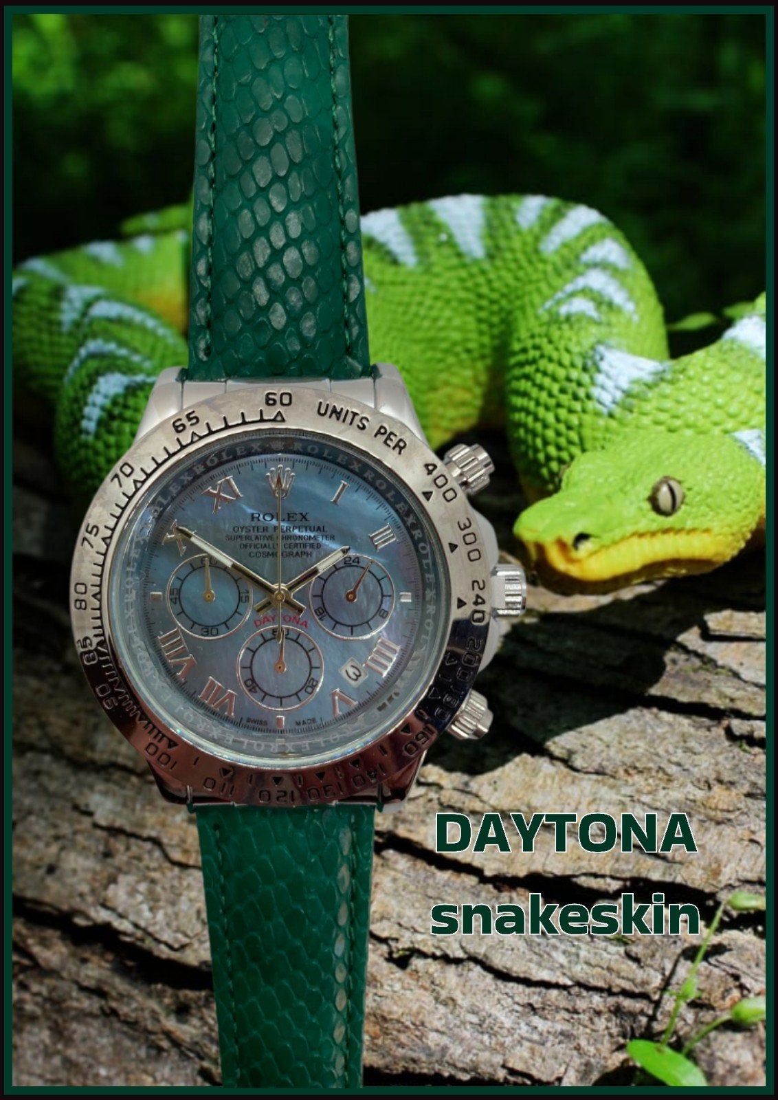 ROL DYT Snakeskin vert, Enlèvement ou Envoi, Étanche, Neuf, Vert