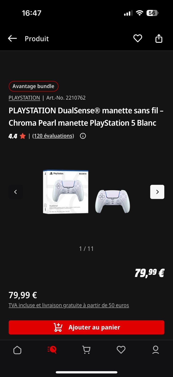 Mannete chroma white, Consoles de jeu & Jeux vidéo, Enlèvement, Comme neuf