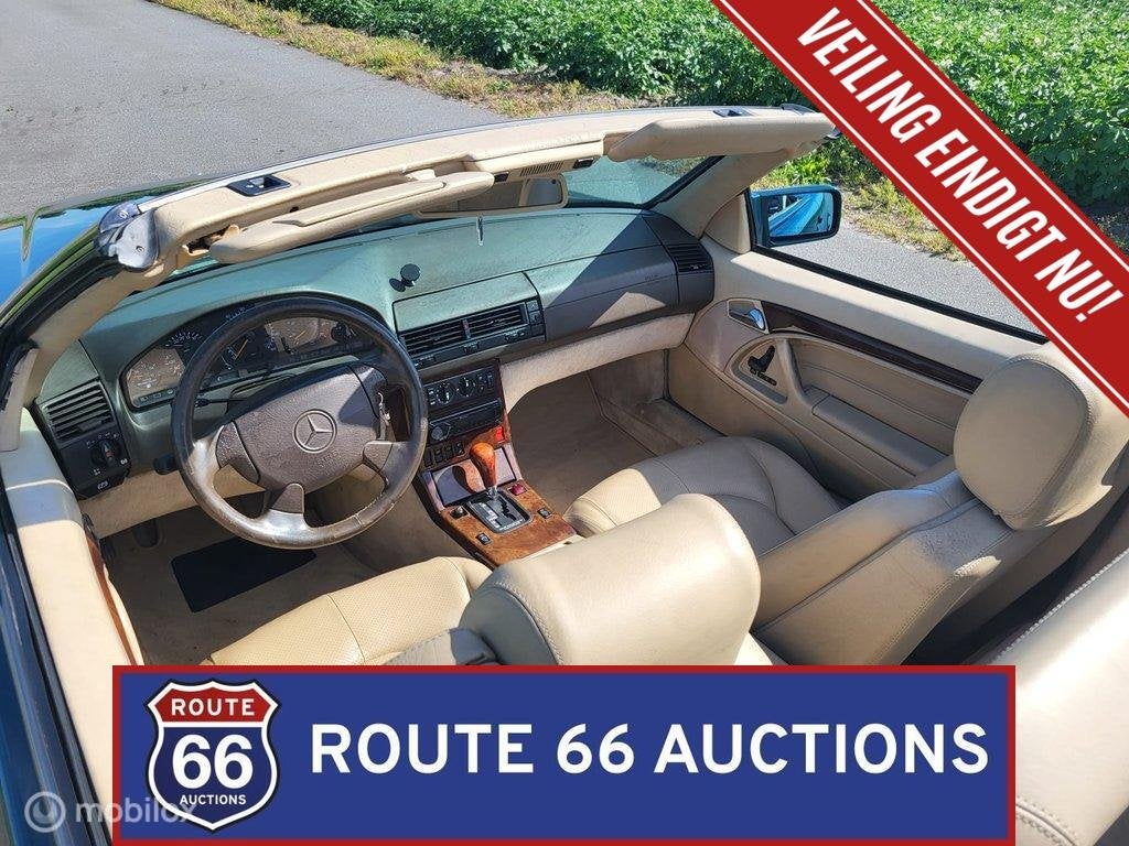 Mercedes-Benz SL 320 | 1996 | Route 66 Auctions, Auto's, Zwart, Mercedes-Benz, Bedrijf, Handgeschakeld