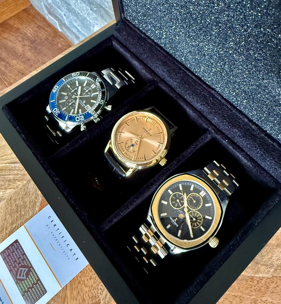HORLOGEBOX MET 3 STIJLVOLLE HORLOGES TWV1657€! 💯%NIEUW!, Ophalen of Verzenden, Nieuw