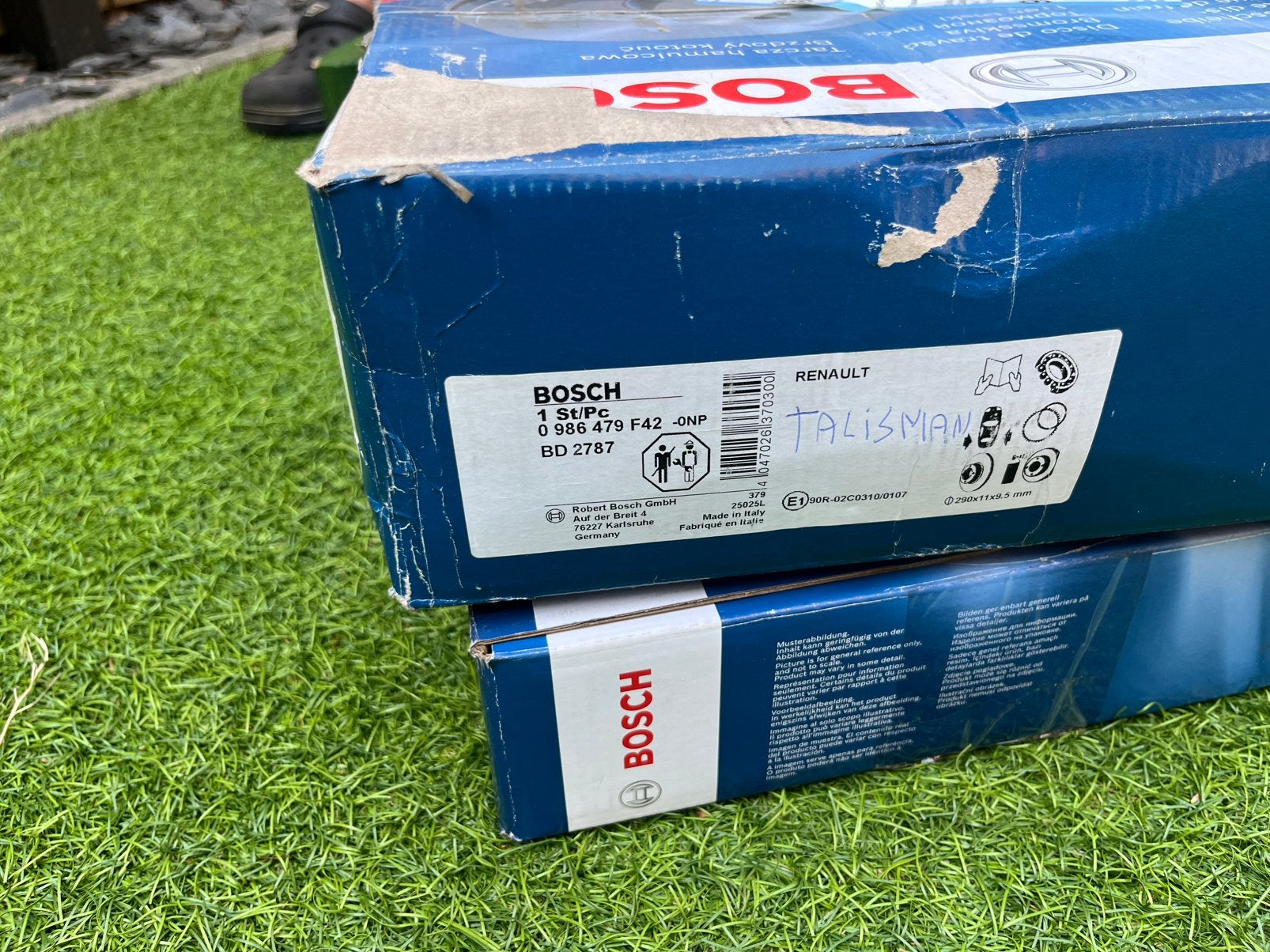 Set (2 stuks) Bosch Remschijven Achteras met Wiellager, Auto-onderdelen, Remmen en Aandrijving, Renault, Ophalen