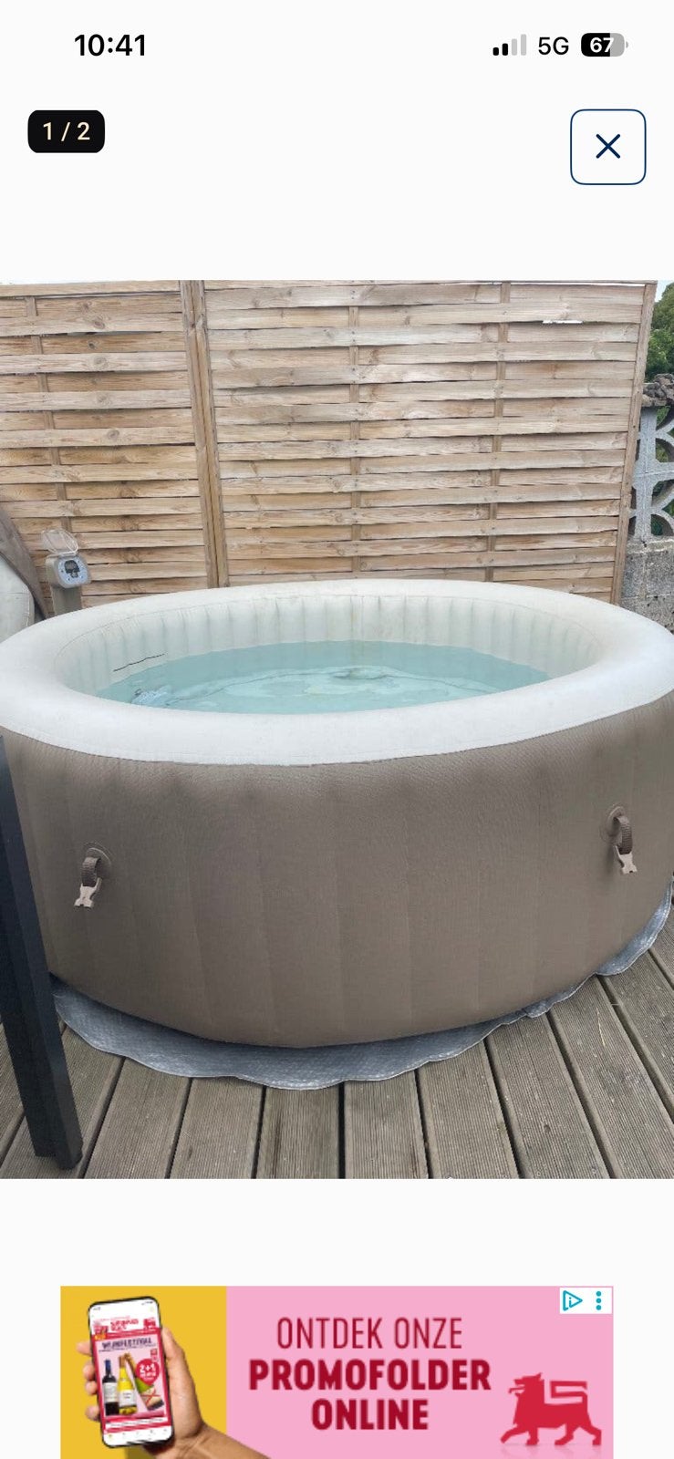 intex jacuzzi  6 personen, Enlèvement, Utilisé, Couverture, Gonflable