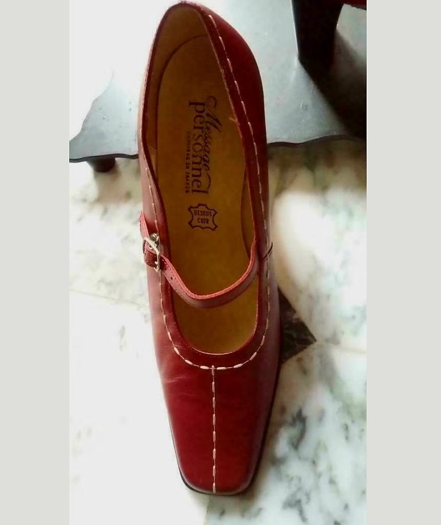 Chaussures en cuir bordeaux, escarpins, Mary Jane neufs, Escarpins, Mary Jane France 💯👣❤️, Envoi, Neuf