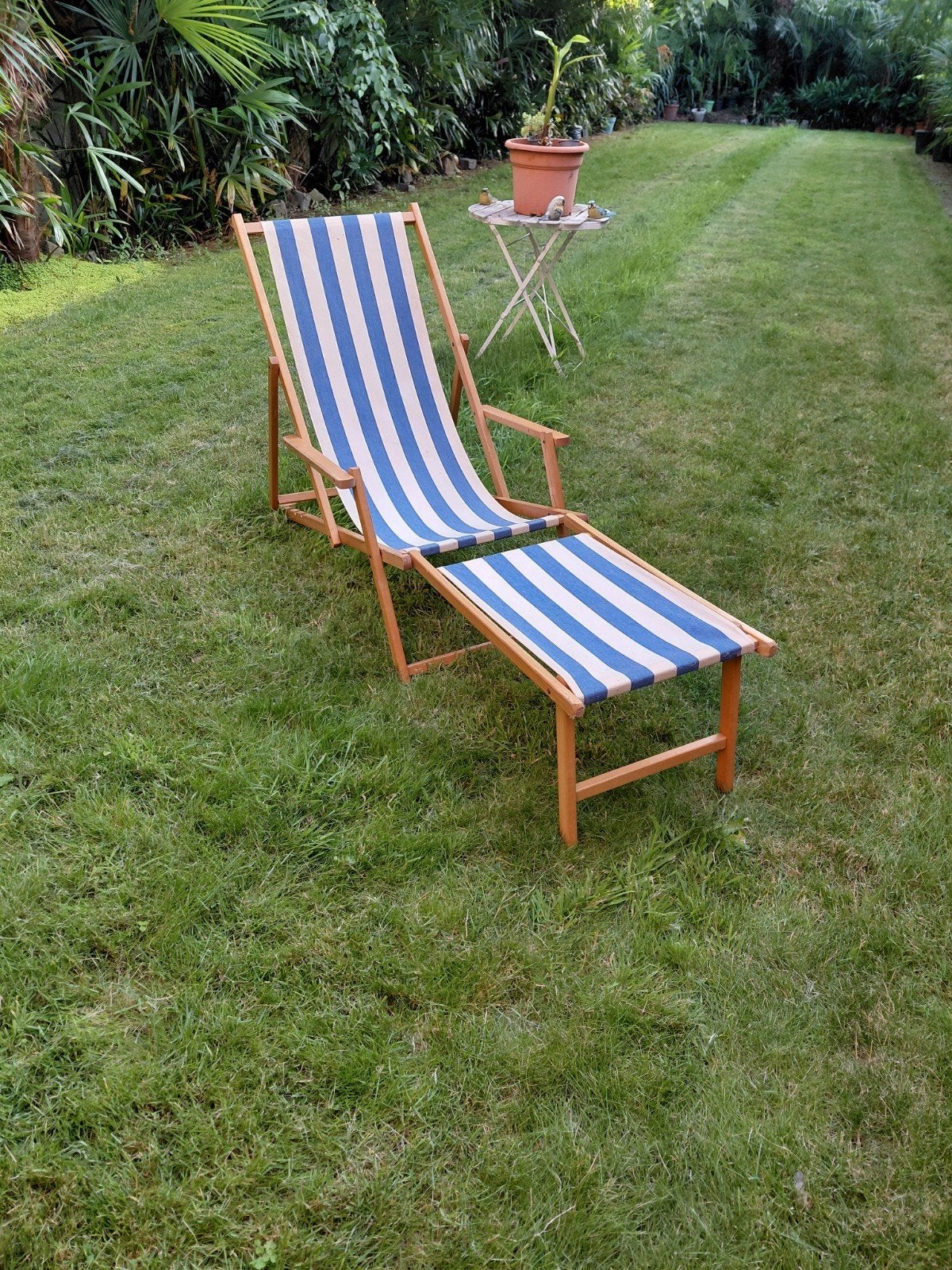 vintage strandstoel met bankje, Ophalen